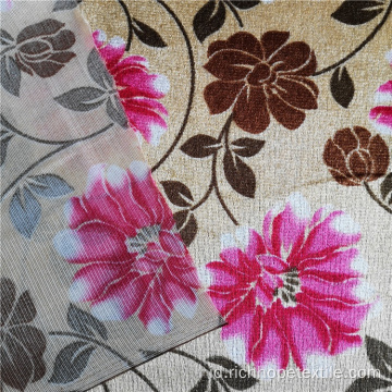 Bunga Dicetak Kain Penutup Sofa Afrika Beludru Polyester